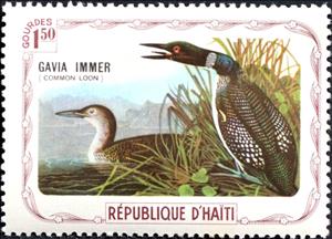 Stamp, Common Loon (Gavia immer), Cinderellas,  , Birds
