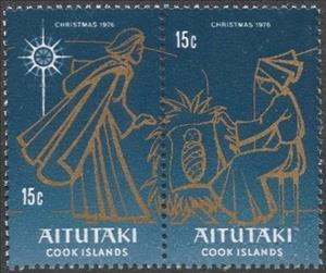 Se-tenant, Holy Family, Aitutaki,  , Christmas