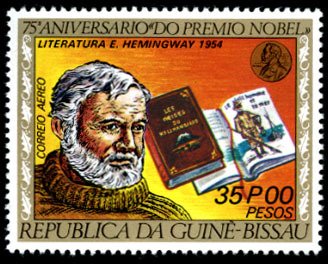 Stamp, Ernest Hemingway, Guinea-Bissau,  