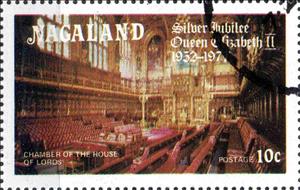 Stamp, Chamber of the house of lords, Cinderellas,  , Architecture