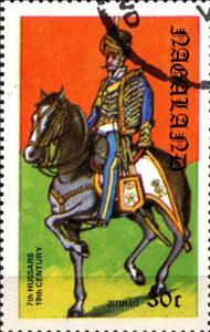 Stamp, 7th Hussars 19th Century, Cinderellas,  