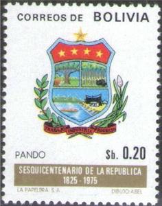 Stamp, Arms of Pando, Bolivia,  , Coats of Arms
