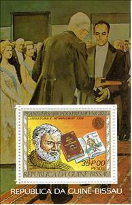 Souvenir Sheet, Ernest Hemingway, Guinea-Bissau,  