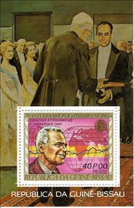Souvenir Sheet, Jan Tinbergen, Guinea-Bissau,  