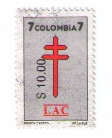 Stamp, Liga Antituberculosa Colombiana (LAC), Cinderellas,  , Tuberculosis / TBC
