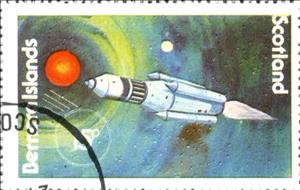 Stamp, The spacecraft, Cinderellas,  , Spacecrafts
