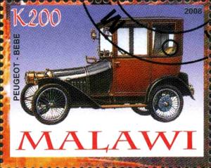 Stamp, Peugeot - Bebe, Cinderellas,  , Cars