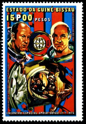 Stamp, Astronaut Stafford, Cosmonaut Leonov, Guinea-Bissau,  , Astronauts