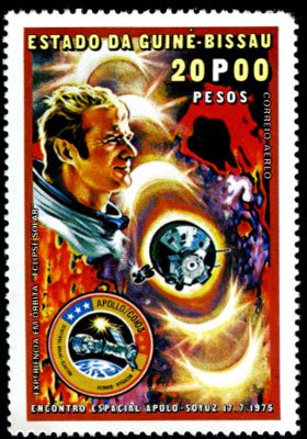 Stamp, Solar eclipse, Guinea-Bissau,  , Astronauts