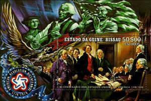 Souvenir Sheet, Bicentennial of the American Revolution 1776-1976, Guinea-Bissau,  