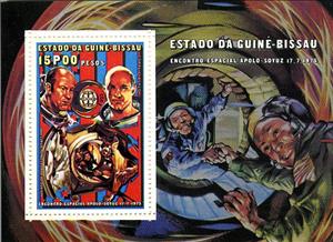 Souvenir Sheet, Astronaut Stafford, Cosmonaut Leonov, Guinea-Bissau,  