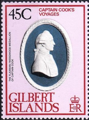 Stamp, Capt. Cook, Gilbert Islands,  , Art, Famous People, Navigators