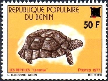 Stamp, Geochelone elegans, Benin,  , Animals (Fauna), Turtles