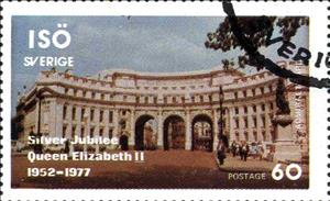 Stamp, Silver Jubilee Queen Elizabeth II, Cinderellas,  