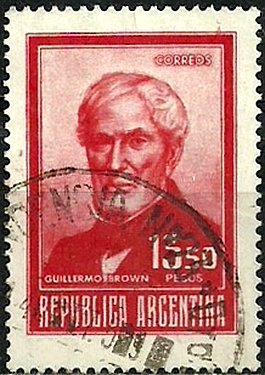 Stamp, Guillermo Brown (1777~1857), Argentina,  , Admirals, Famous People