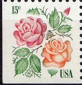 Stamp, Roses, United States of America,  , Flowers, Roses