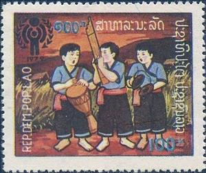 Stamp, Kids make music, Laos,  , Children