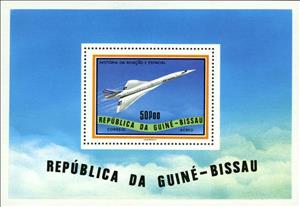Souvenir Sheet, History of Aviation and Space, Guinea-Bissau,  
