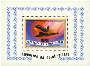 Souvenir Sheet, History of Aviation and Space, Guinea-Bissau,  