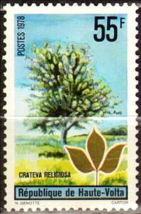 Stamp, Trees, Upper Volta,  , Plants (Flora), Trees