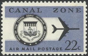 Stamp, Seal and Jet Plane, Canal Zone,  