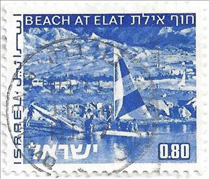 Stamp, Beach at Eilat, Israel,  , Beaches, Landscapes