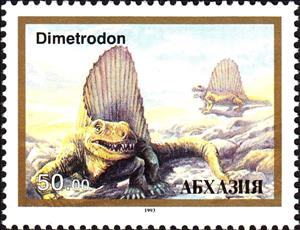 Stamp, Dimetrodon, Cinderellas,  , Prehistorical Animals