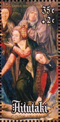 Stamp, The burial of Christ, by Quentin Metsys, Aitutaki,  , Paintings