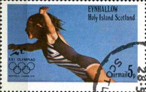 Stamp, XXI Olympiad Montreal Canada 1976, Cinderellas,  , Olympic Games, Sport, Diving (Scuba-Snorkelling)