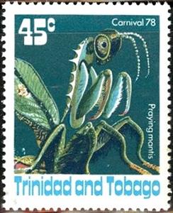 Stamp, Praying mantis, Trinidad and Tobago,  