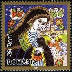 Stamp, Virgin Mary Mourning, Romania,  , Easter