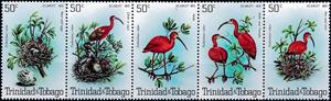 Se-tenant, Scarlet Ibis (Eudocimus ruber) , Trinidad and Tobago,  