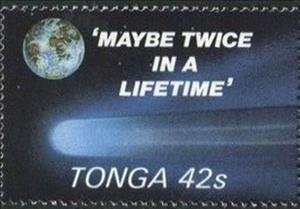 Stamp, Halley's Comet, Tonga,  , Comets