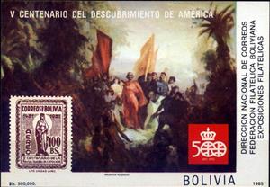 Souvenir Sheet, The Discovery of America, Bolivia,  