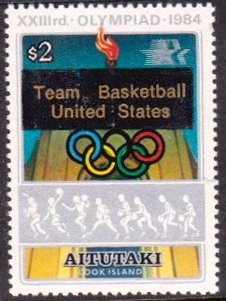 Stamp, Medal winners: Team Basketball, Aitutaki,  , Olympic Games