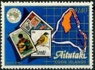 Stamp, International Stamp Exhibition, Melbourne, Aitutaki,  