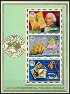 Souvenir Sheet, International Stamp Exhibition, Melbourne, Aitutaki,  