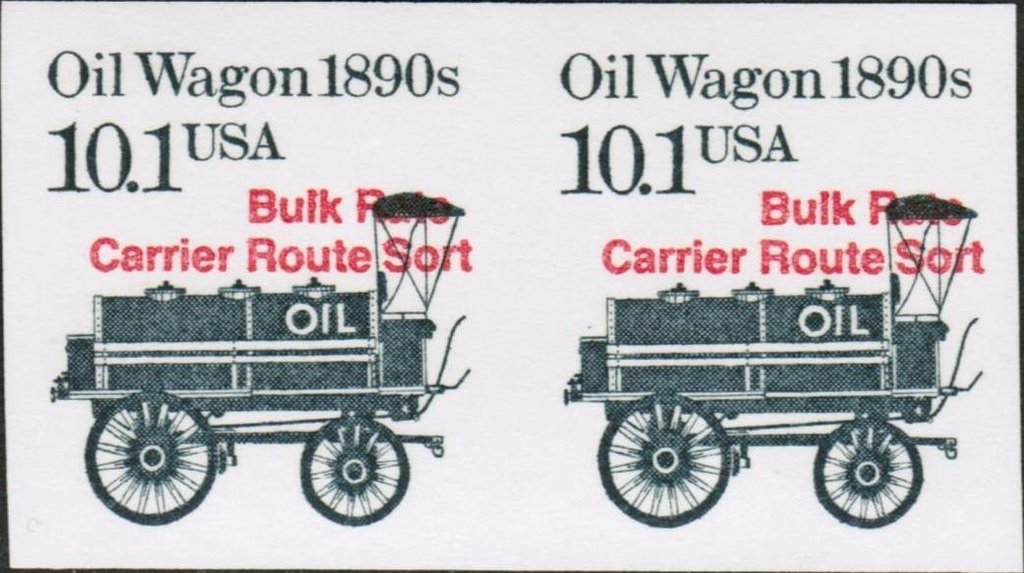 Oil Wagon 1890s - Precancel in black