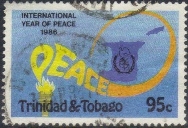 Peace slogan with torch of flames