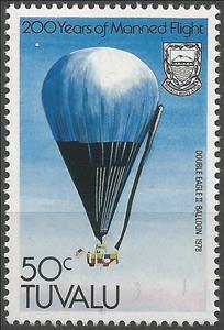 Stamp, Double Eagle II Balloon 1978, Tuvalu,  , Aviation