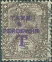 Handstamped postage due stamp