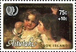 Stamp, Sir Thomas Lawrence. Children of Kalmadi, Aitutaki,  