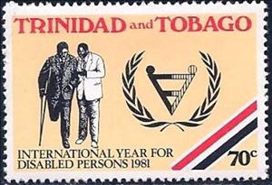 Stamp, Amputee with crutch, Trinidad and Tobago,  