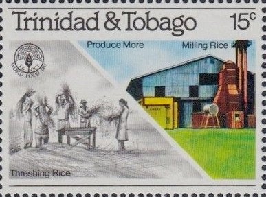 Stamp, Rice threshing, mill, Trinidad and Tobago,  