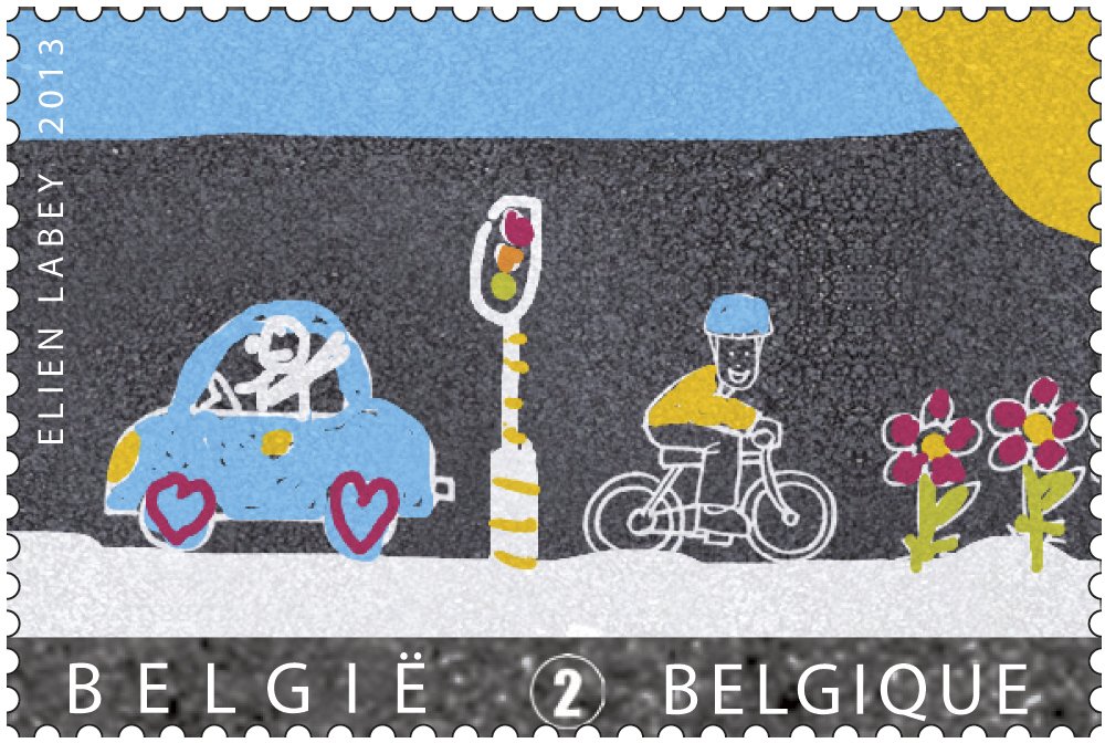 Road Safety: Go for zero.  Drawning by Elien Labey