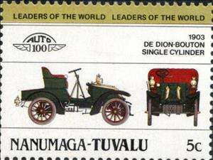 Stamp, Automobile type of 1984 - 1903 De Dion Bouton Single Cylind…, Tuvalu,  , Cars