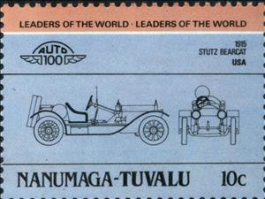 Stamp, Automobile type of 1984 - 1915 Stutz Bearcat USA, Tuvalu,  , Cars