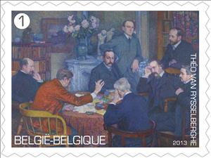 Stamp, Théo van Rysselberghe: The lecture by Emile Verhaeren. 1903., Belgium,  