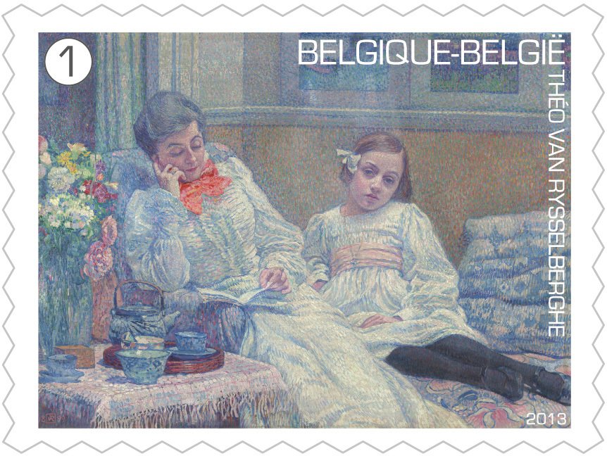 Théo van Rysselberghe: The reading woman and a girl. 1899.