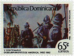 Stamp, 500th Anniversary of the discovery of America, Dominican Republic,  